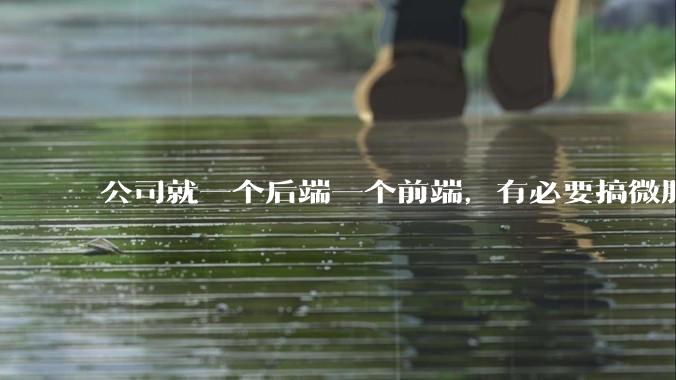 公司就一个后端一个前端，有必要搞微服务吗？